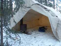 Inside the tent