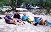 Relaxing at camp