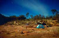 Moonlit campsite