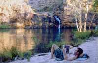 Having a read -- and a swim if you look carefully