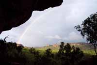 Rainbow, view from cave