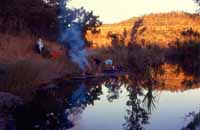 Johnson Creek campsite at sunset