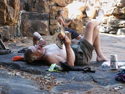 Resting in a side gorge
