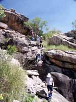 Coming down the rocks