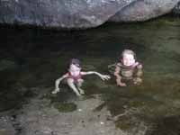 Small swimmers in a small pool