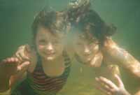 Happy swimmers
