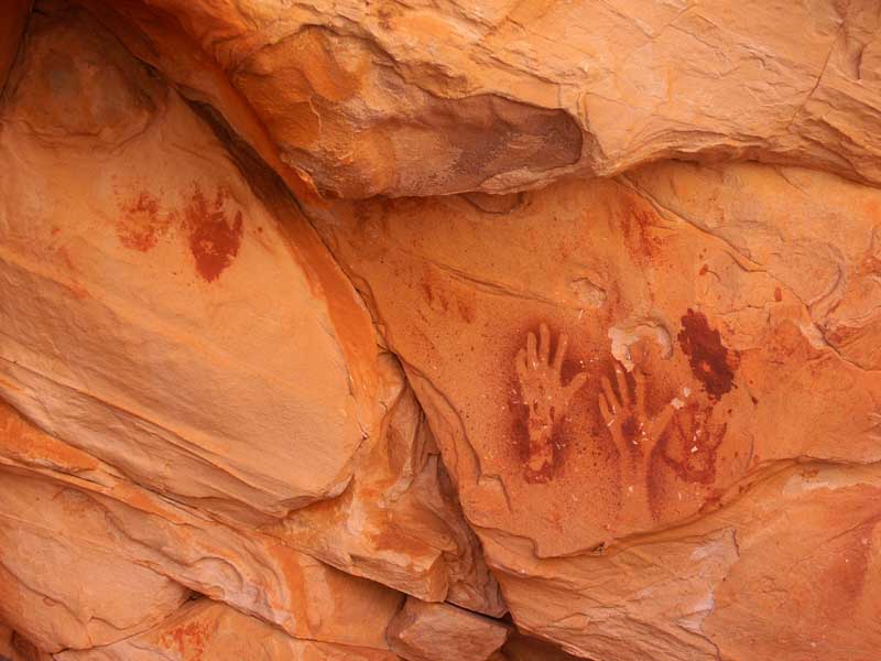 Aboriginal hand paintings