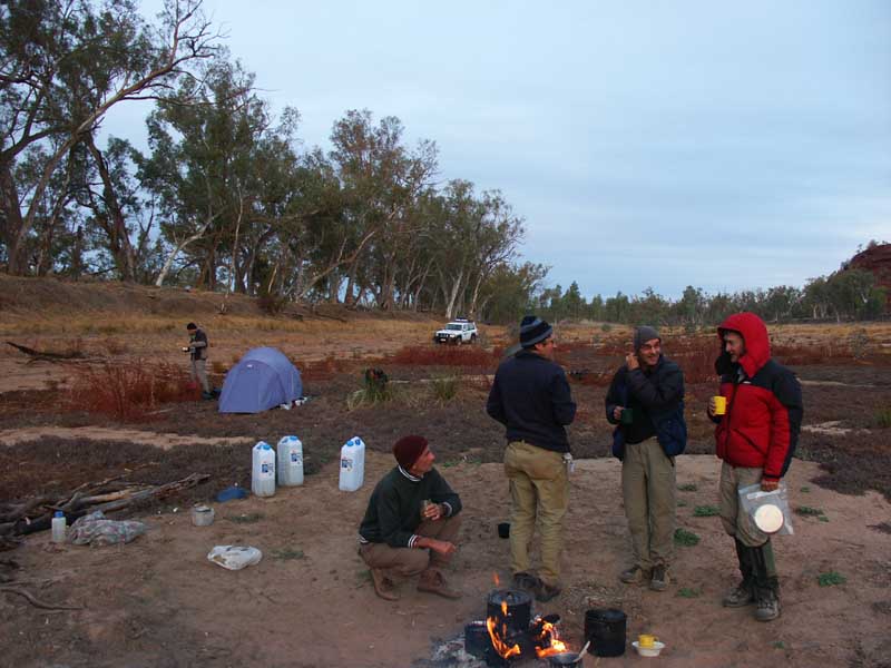 Finke River camp, morning
