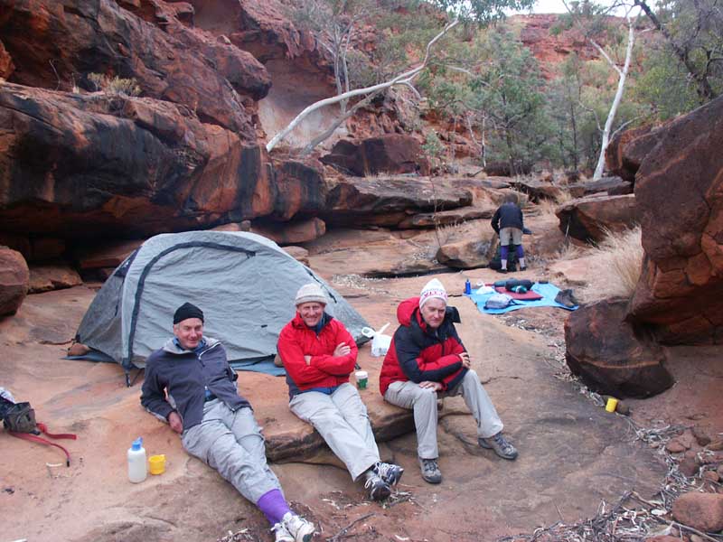 Relaxing at camp