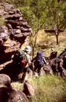 Climbing down