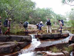 Crossing a small cascade