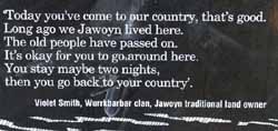 Message from the Jawoyn