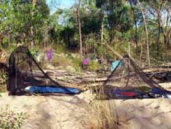 Mossie nets at camp site.