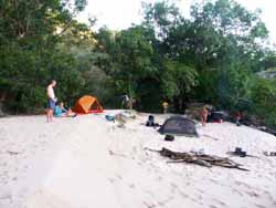 Sand bank camp site