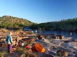 Twin Falls camp at sunset