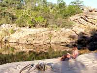 Relaxing at Koolpin Gorge camp