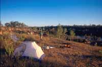 Drysdale River campsite near sunset