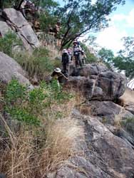 Scramble past third alls, Koolpin Gorge, April