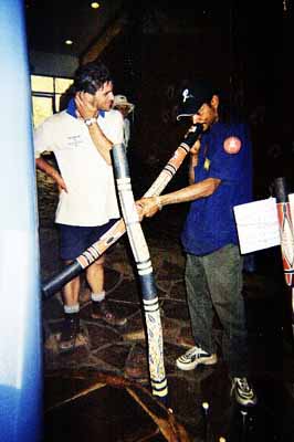 Checking out a didgeridoo