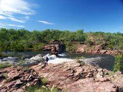 Edith River cascades above falls