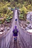 Bridge on the track to the hanging glacier