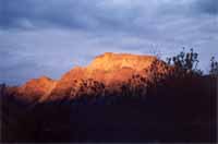 Sunset from camp on Estancia near Route 40