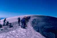 On the rim of the crater