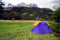 Campsite near Refugio Zapata. Zapata burnt down in late 2002. Photo B Smith