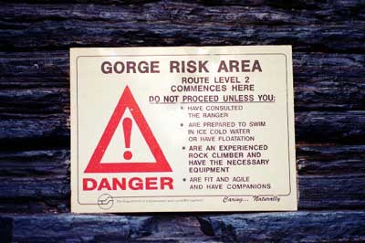 Warning sign -- people going beyond this is what the ranger was talking about, photo R Willis
