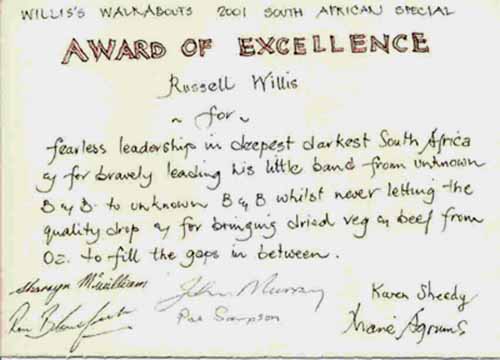 Africa Award Presented to Russell