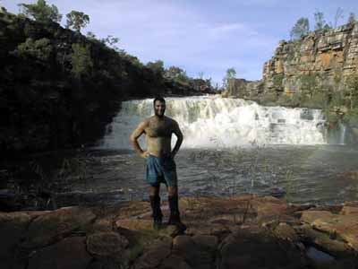 Eric at Amphitheatre Falls, photo with Eric's Camera