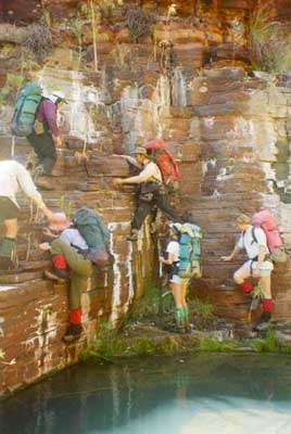Rock scramble, Dales Gorge
