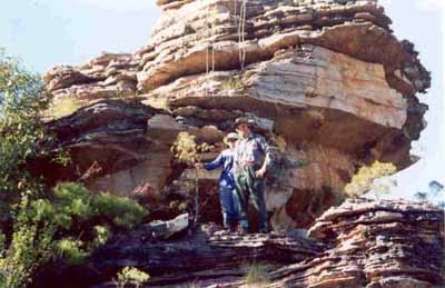 Josephine and Russell at a typical outcrop